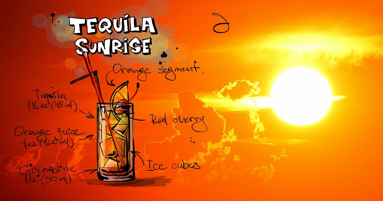 Tequila Sunrise, cocktailul cu melodii și film