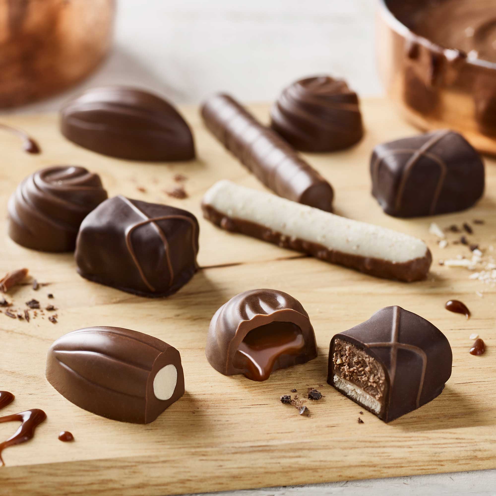 Ciocolată belgiană cu palincă sau mușețel. Se face în Oltenia