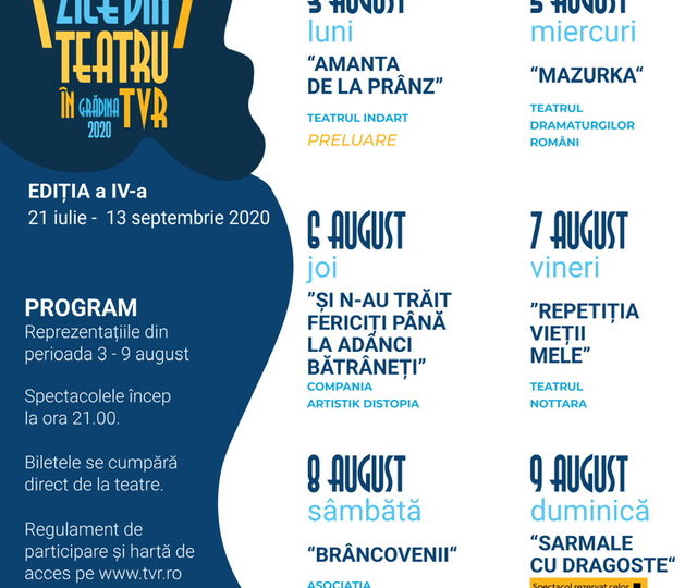 Ce se joacă săptămâna aceasta în stagiunea Teatru în TVR