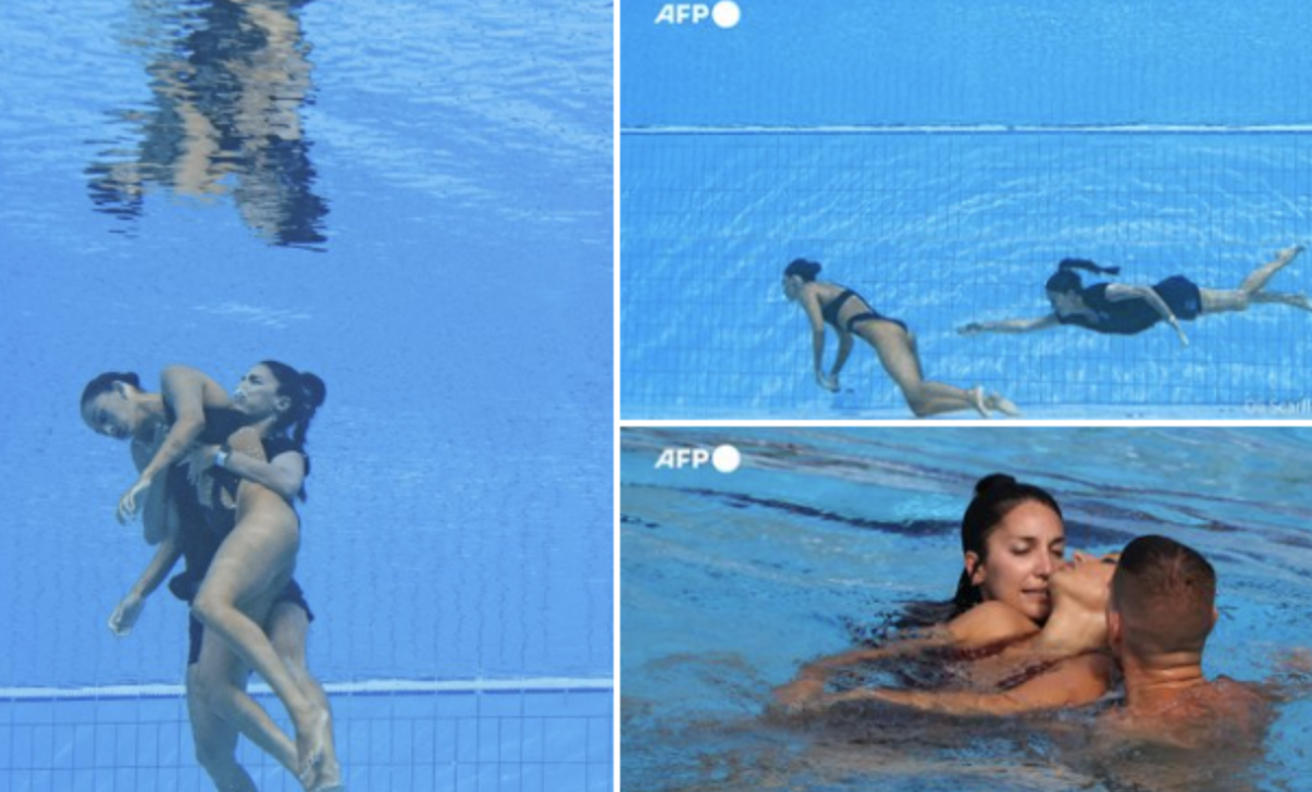 Se îneca sub ochii tuturor! Momente teribile în bazinul olimpic de la Budapesta. Antrenoarea a sărit în apă, cu hainele pe ea