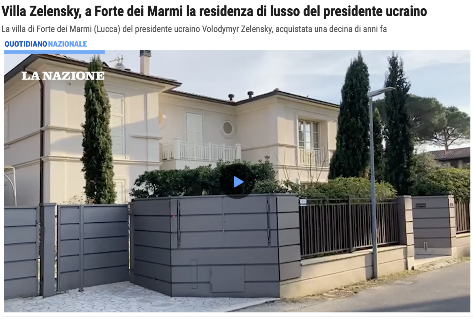 Vila lui Zelenski din Toscana. Ziariștii italieni au pozat-o, intrigați că proprietarul a închiriat-o unor ruși