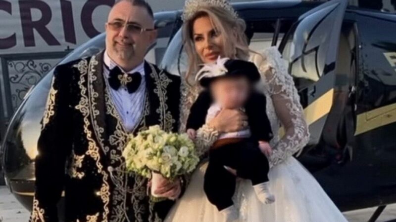 Nuntă de pomină la Oradea. Tort decorat cu teancuri de bani, mireasă adusă cu elicopterul. Tzancă Uraganu a căzut în piscină