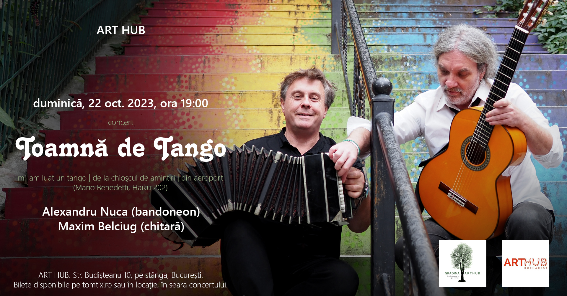 Concert de tango și muzică latinoamericană cu Alexandru Nuca și Maxim Belciug