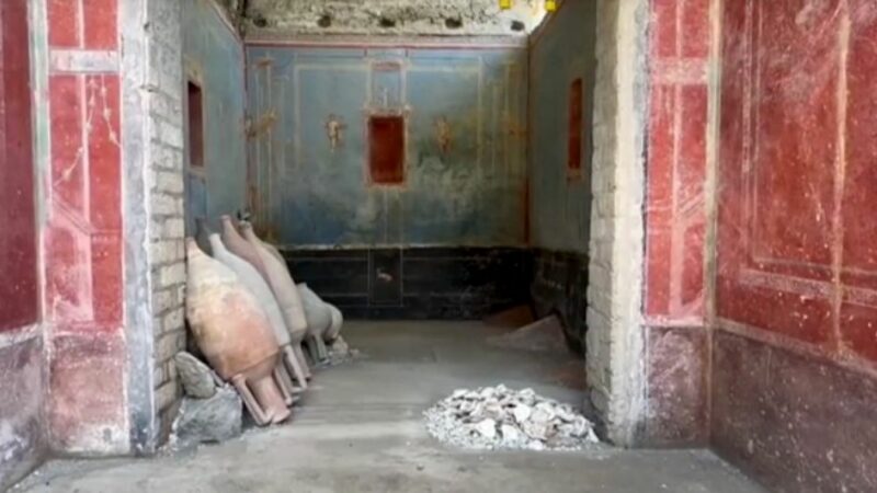 Ce se ascunde în misterioasa „cameră albastră” descoperită în ruinele din Pompei. „Cufăr de comori…”