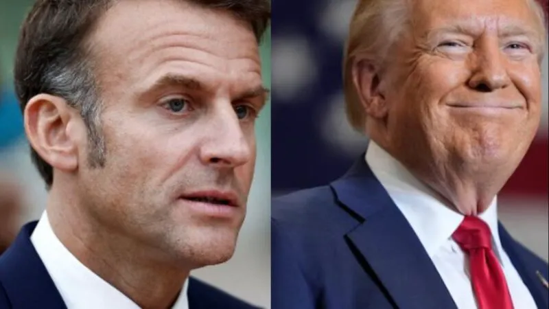 Donald Trump și Emmanuel Macron, detaliu bizar în fotografia în care președinții își strâng mâna la Notre Dame