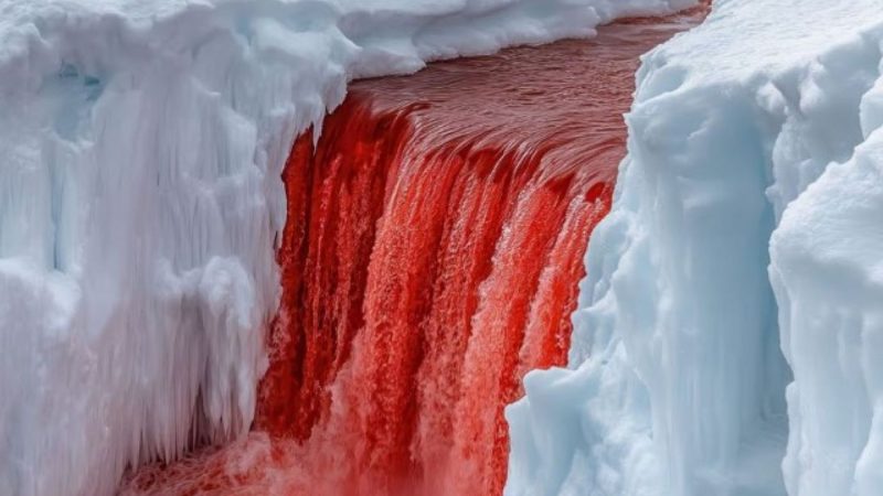 Povestea înfricoșătoarei Cascade a Sângelui din Antarctica. Ce spune un studiu recent 