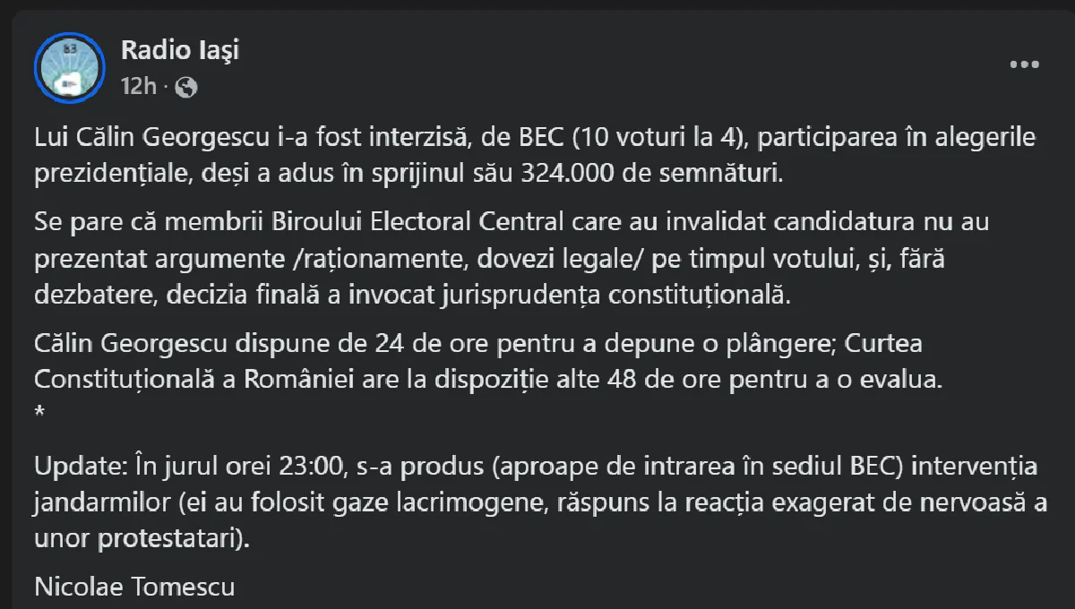 Scandal monstru la postul de radio public, după respingerea candidaturii lui Călin Georgescu de BEC. Se cere urgent demisia conducerii 