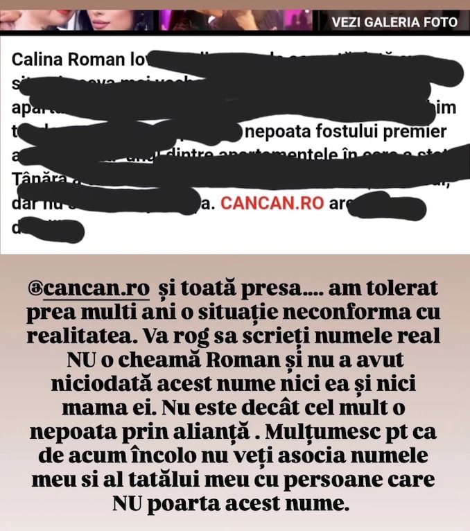 Oana Roman o critică dur pe propria nepoată. Fiica Catincăi, acuzată că s-a bătut cu iubitul și a stricat mobilierul