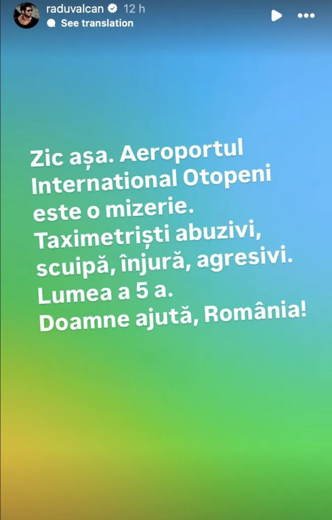 Radu Vâlcan a izbucnit după cele întâmplate în aeroport: „Scuipă, abuzivi! Lumea a 5-a”