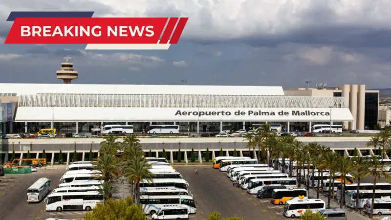 Panică și imagini de groază pe aeroportul din Mallorca. Sună alarmele, iar acoperișul s-a prăbușit. Foto