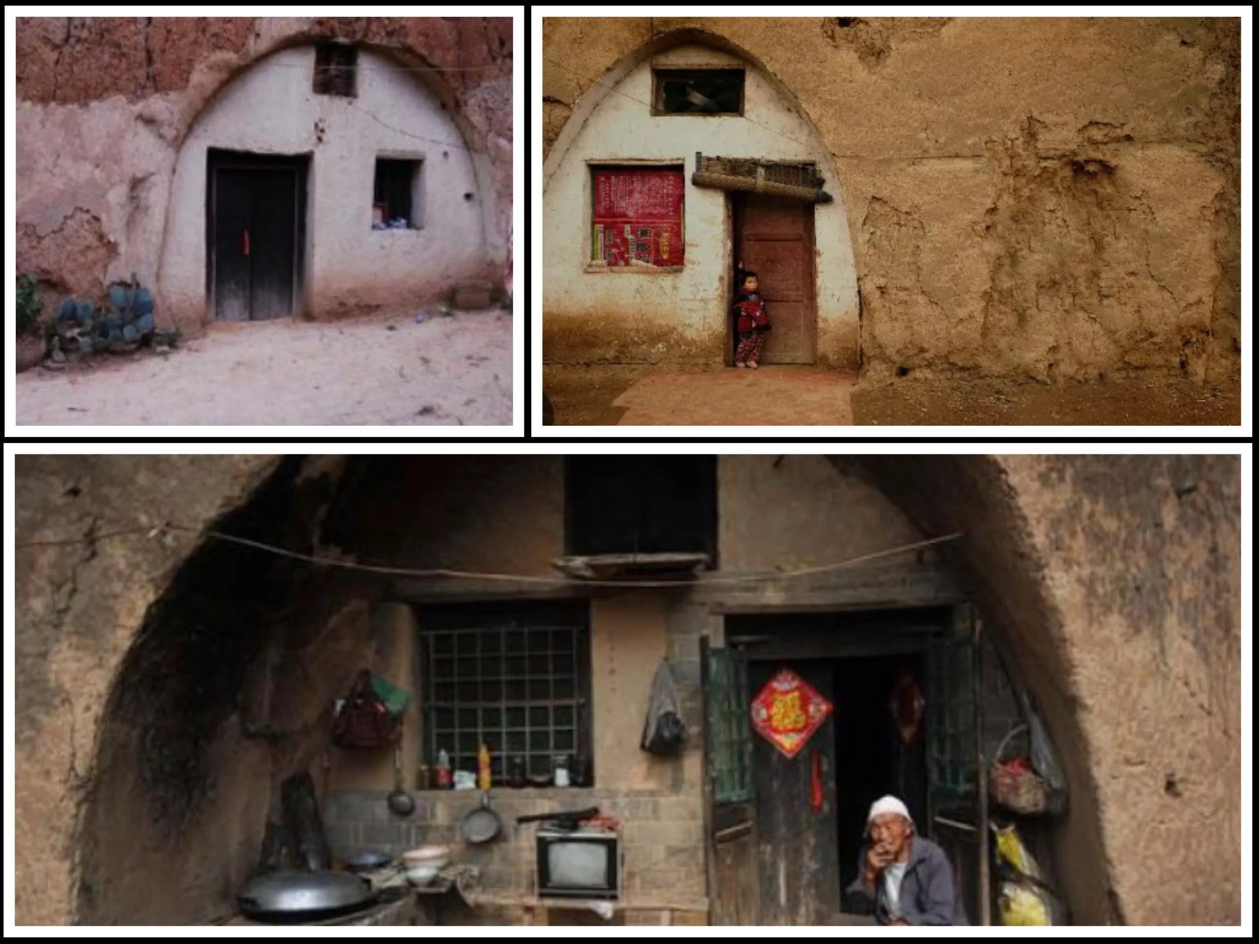 Casele din peșteri al chinezilor. Au apă curentă, electricitate, dar intrările sunt acoperite cu hârtie de orez. Președintele actual al Chinei a locuit într-o yaodong