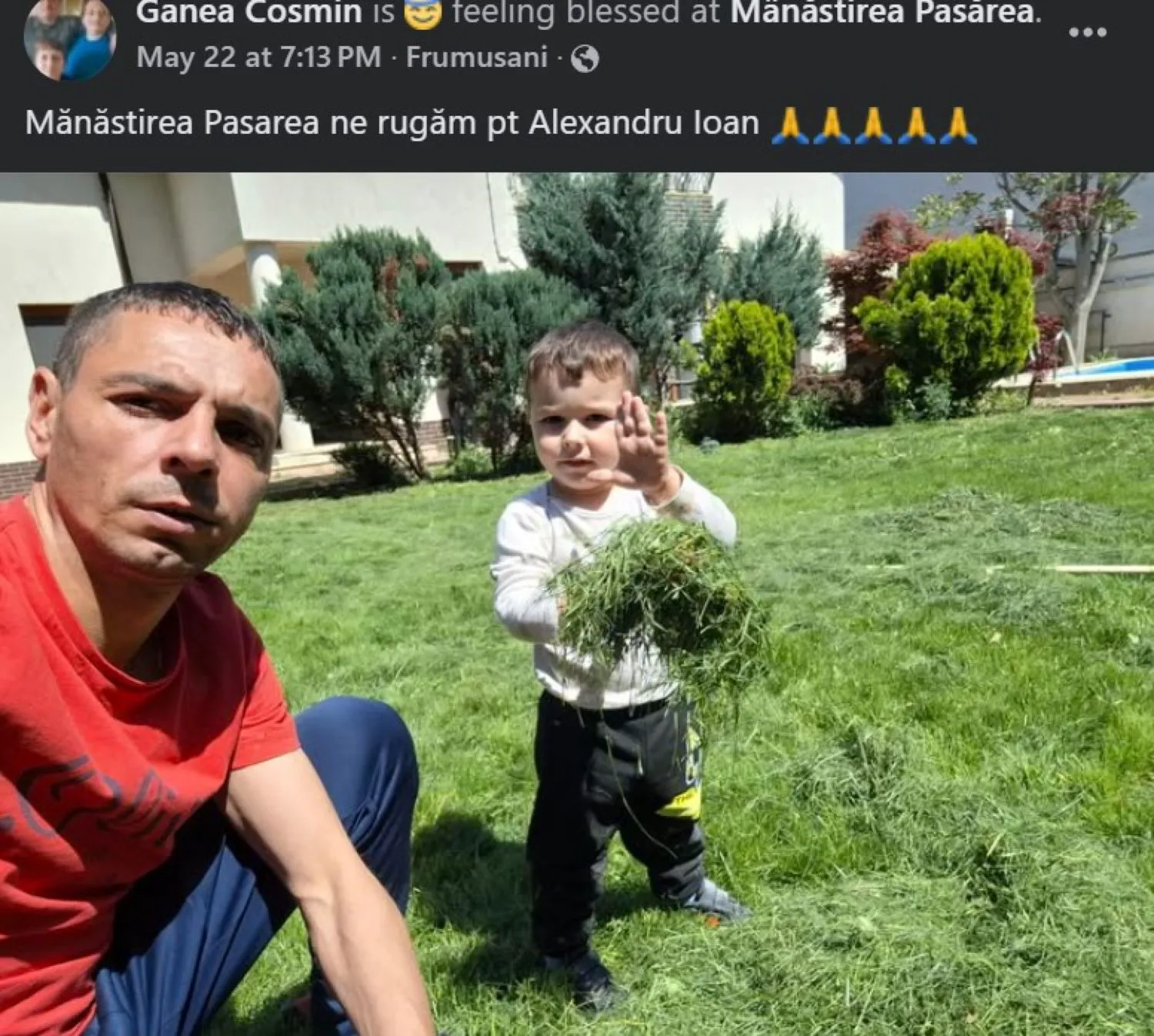Familia lui Ionel Ganea se roagă pentru fiul acestuia la mănăstiri. E nevoie de o minune pentru ca micuțul să-și revină