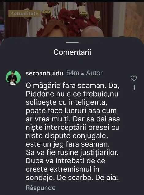 Șerban Huidu îi ia apărarea lui Cristian Popescu Piedone în scandalul stenogramelor: „O măgărie fără seamăn!”