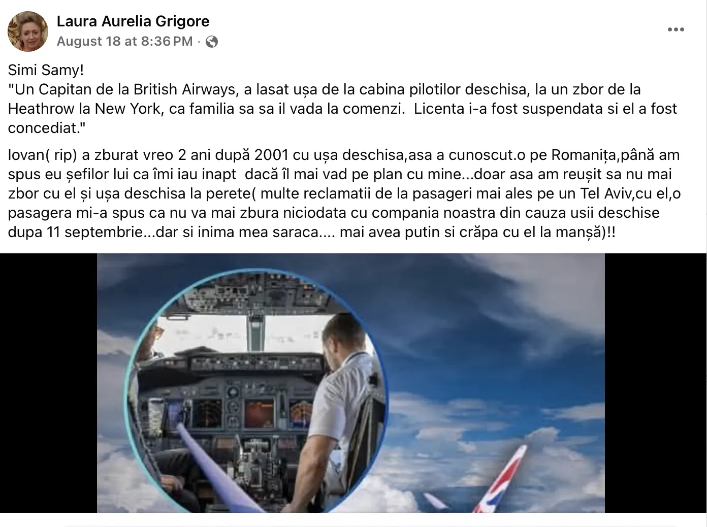 „Pisica neagră” a aviației, care s-a prăbușit de două ori cu avionul, face dezvăluiri despre Adrian Iovan: „Crăpa cu el la manșă”