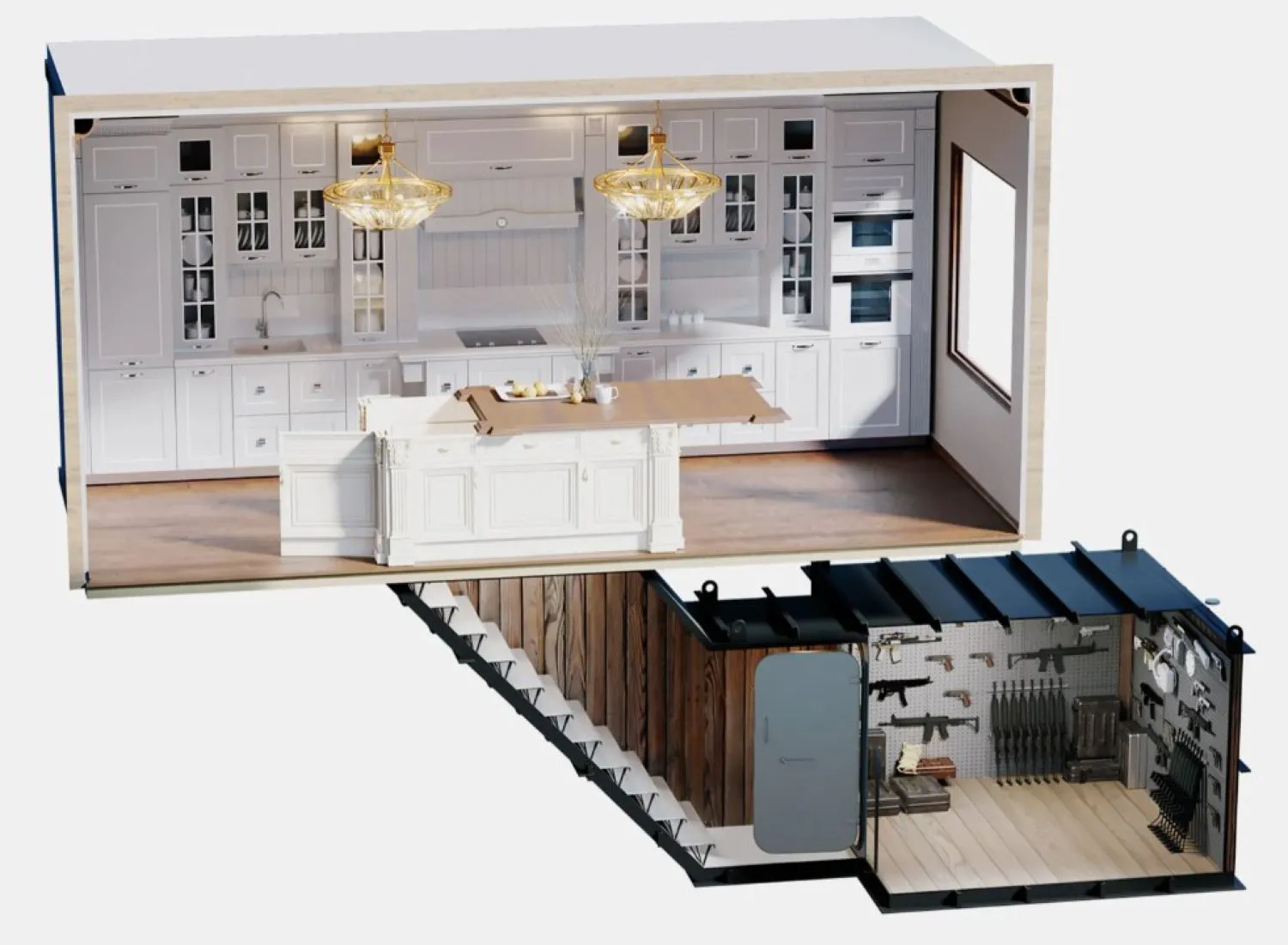 Așa ceva nu s-a mai văzut. Frații Tate își construiesc buncăr de lux, dotat cu bară de striptease