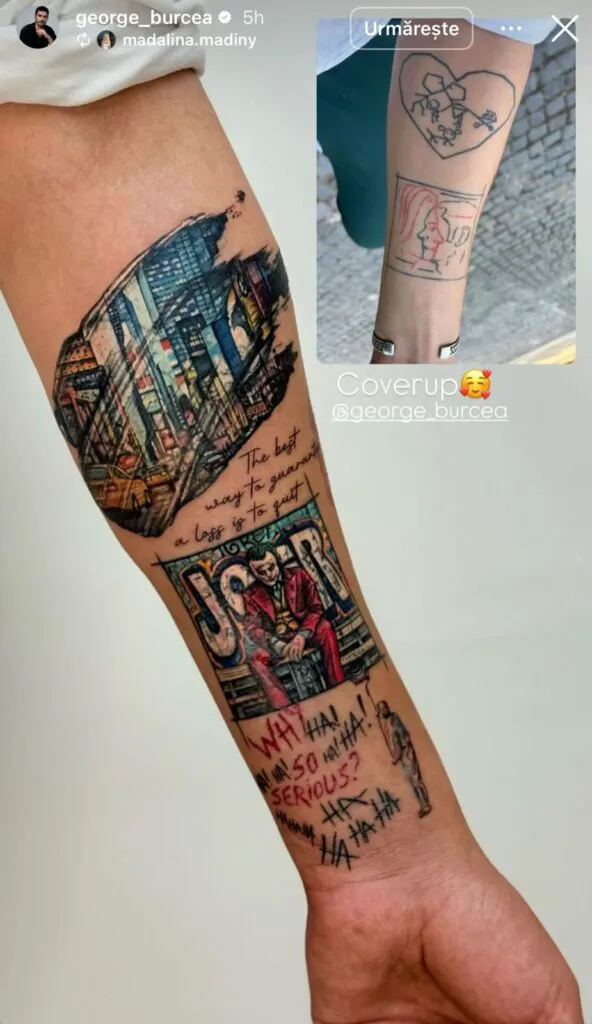 George Burcea și-a șters fiicele de pe piele. Avea un tatuaj cu ele când erau mici – Foto