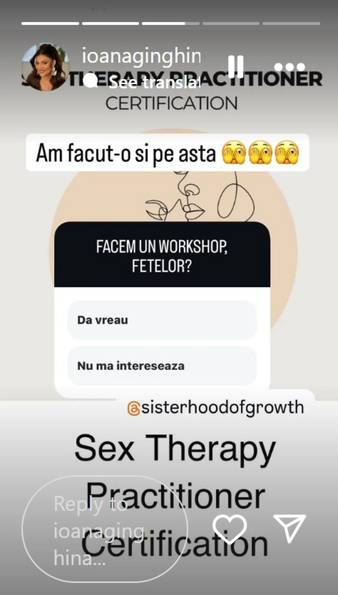 Ioana Ginghină se laudă cu noua sa diplomă. S-a făcut terapeut sexual