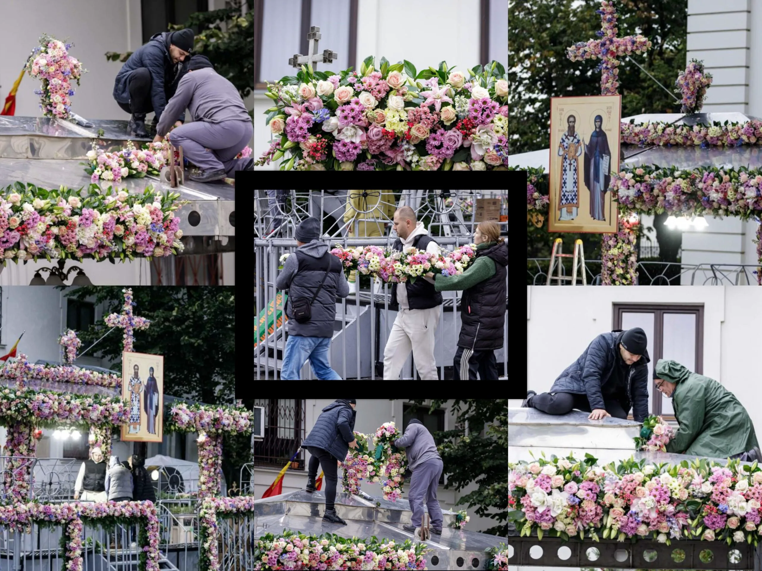 Iașiul s-a îmbrăcat de sărbătoare: a început pelerinajul la Cuvioasa Parascheva. Ce semnifică florile de pe baldachinul Sfintei