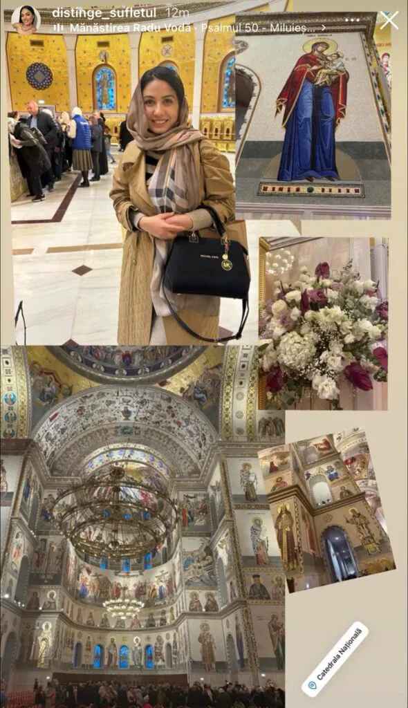 Iubita lui Marius Elisei se roagă la Catedrala Mântuirii. Crede că are nevoie de iertare