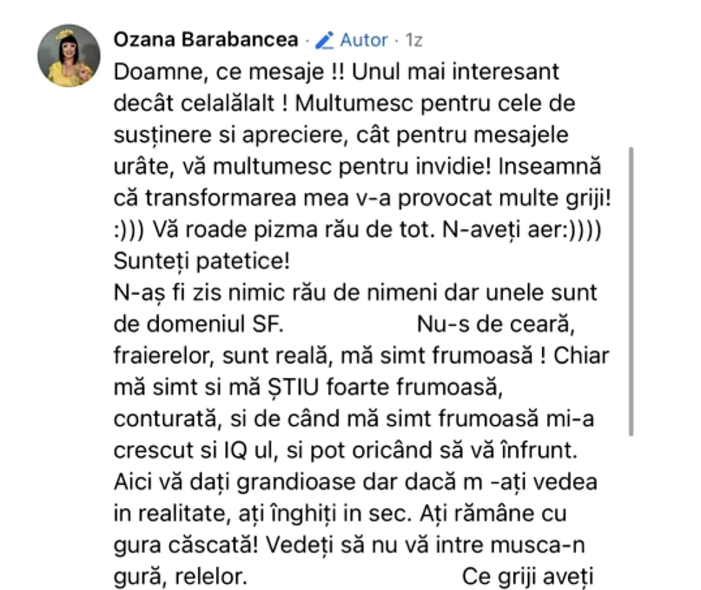 Ozana Barabancea nu suportă criticile. De data asta, jurata de la „Te cunosc de undeva” a uitat de bunele maniere