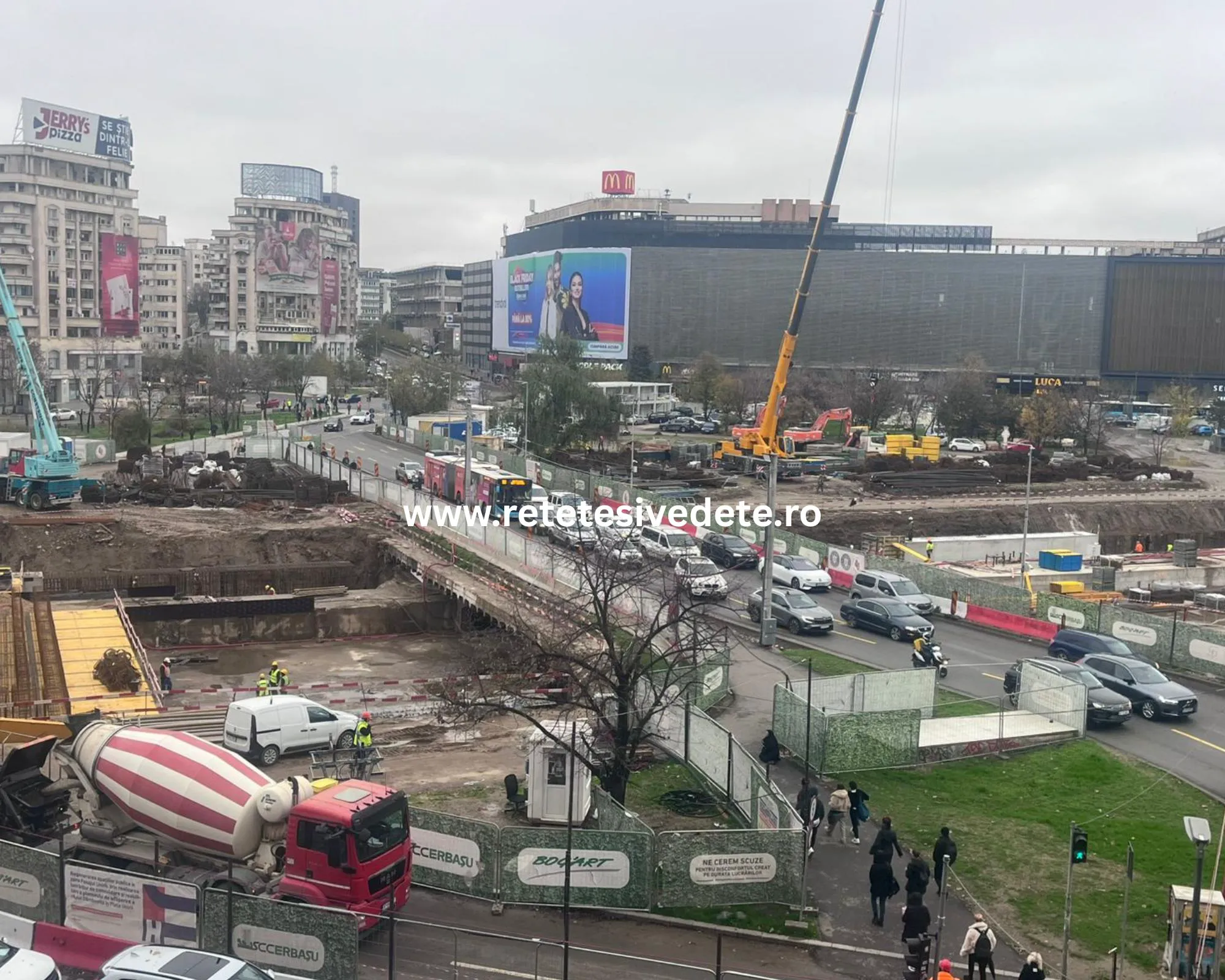 Mobilizare totală la Planșeul Unirii! Imagini exclusive cu stadiul lucrărilor din centrul Capitalei