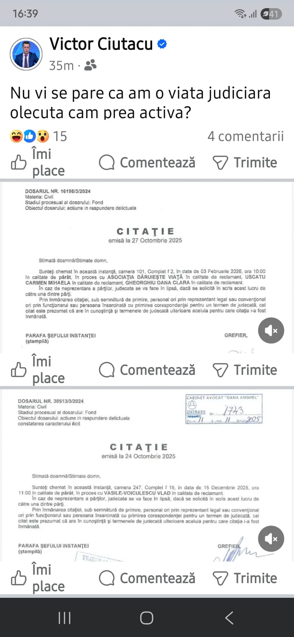 Jurnalistul Victor Ciutacu, dat în judecată de personajele controversate ale momentului. Vin citații peste citații 