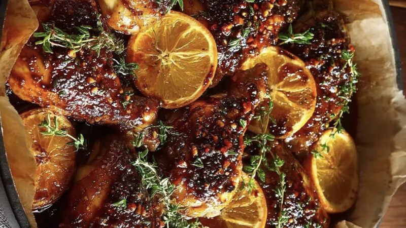 Pui caramelizat cu portocală și sirop. Rețetă excepțională!