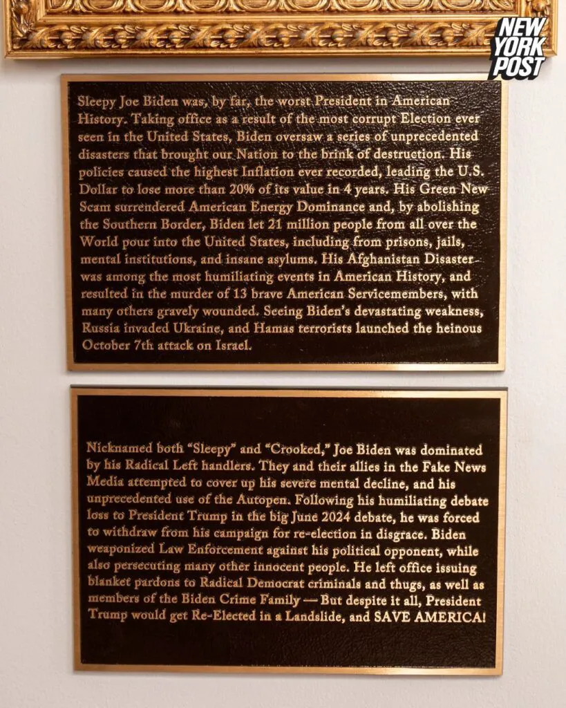 Trump îl ia în balon pe Joe Biden, oficial, la Casa Albă. Ce a pus să fie scris despre „Somnorosul corupt” dinaintea sa și despre ceilalți