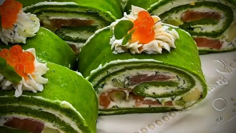 Rulouri de spanac cu somon, rețeta ușoară pentu a doua zi de Crăciun