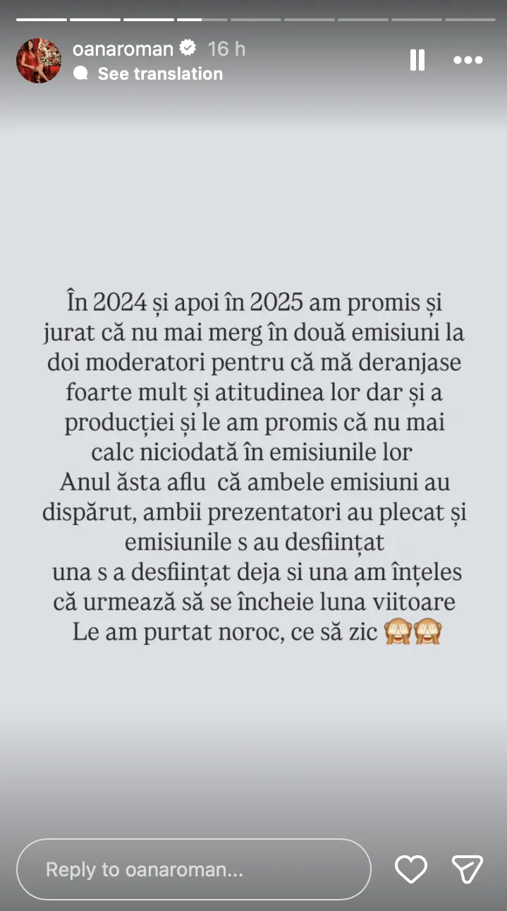 Oana Roman, înțepături după anunțul că „La Măruță” va fi scoasă de pe Pro TV. Nu s-a putut abține