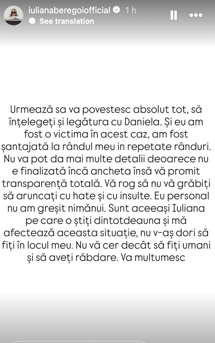 Iuliana Beregoi, prima reacție la scandalul influencerilor șantajați. Ce spune despre ancheta penală în care e implicată 4 Iuliana Beregoi, prima reacție la scandalul influencerilor șantajați. Ce spune despre ancheta penală în care e implicată