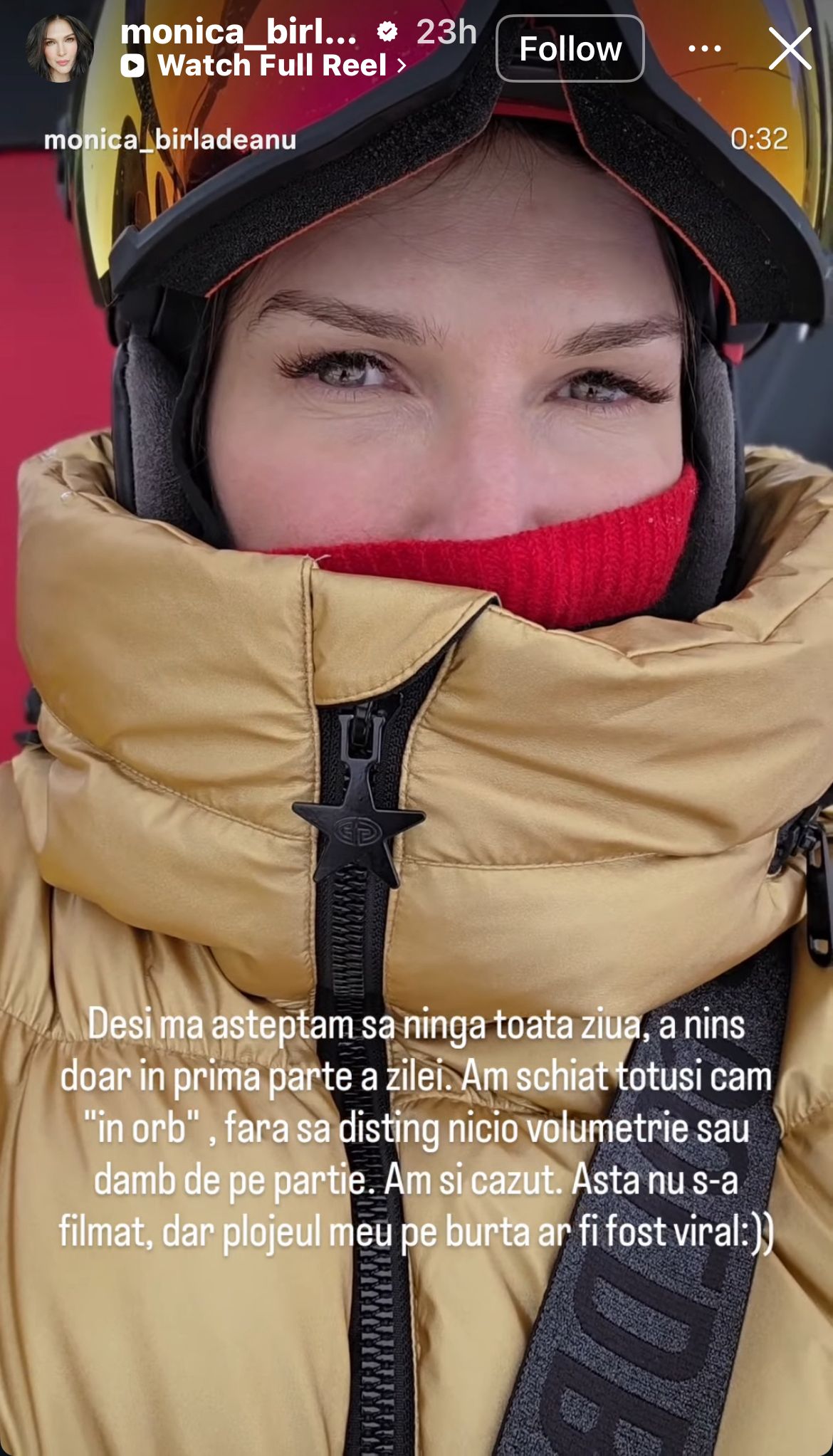 Monica Bîrlădeanu, căzătură spectaculoasă pe pârtie! Noroc cu „echipajul medical”, Valeriu Gheorghiță 4 Monica Bîrlădeanu, căzătură spectaculoasă pe pârtie! Noroc cu „echipajul medical”, Valeriu Gheorghiță