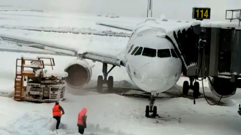 Mihai Gâdea, Lucian Mândruță și Dan Negru, raportări din nămeți. Ninsoarea „fără precedent” a blocat drumul spre Donald Trump