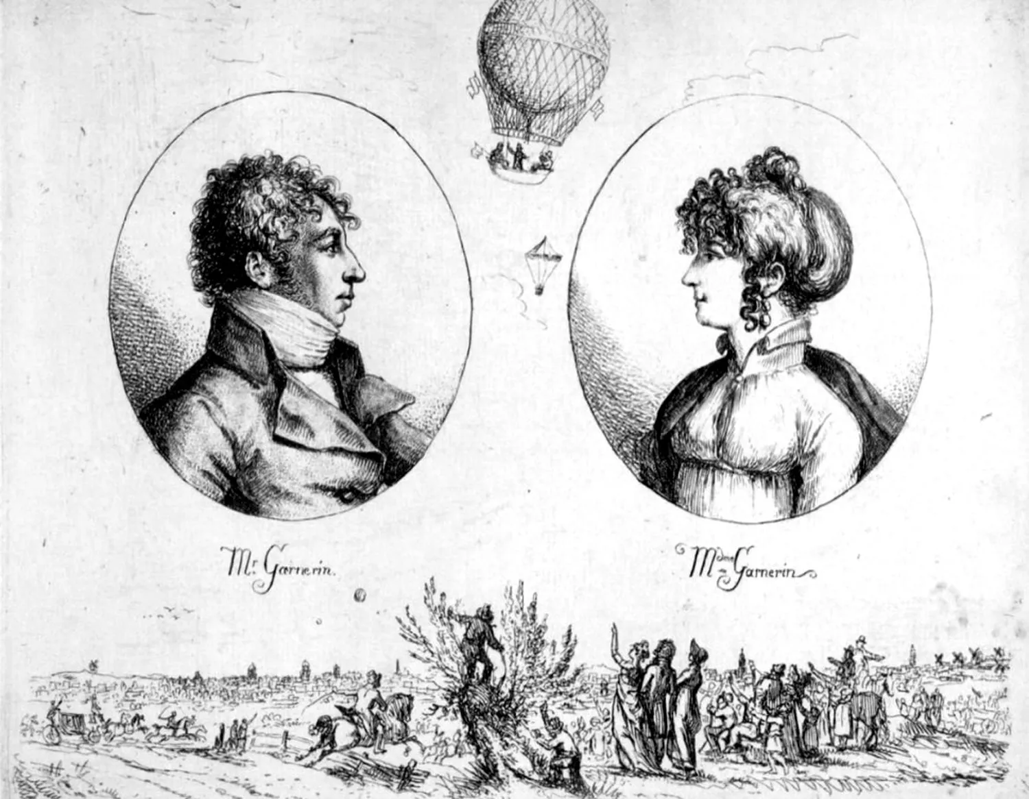 Primul om din lume care a sărit cu parașuta sub cerul Parisului. Soția acestuia a devenit prima femeie parașutist din istorie