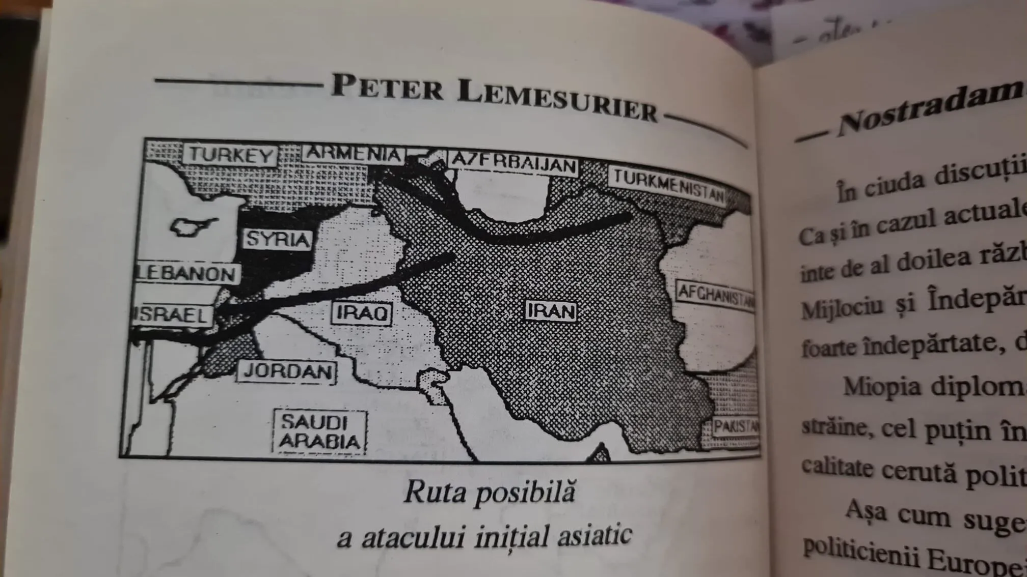 Ruta posibilă a atacului inițial asiatic