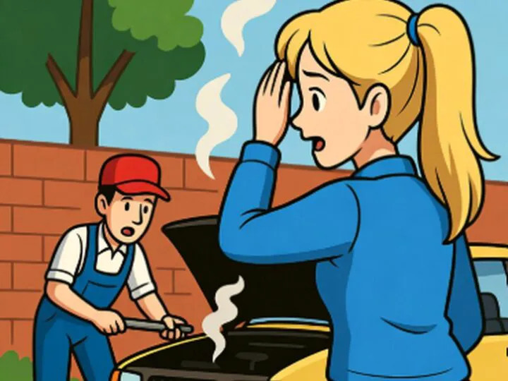 Bancuri. O blondă la mecanic: Cred că s-a defectat mașina… Leșini de râs ce urmează