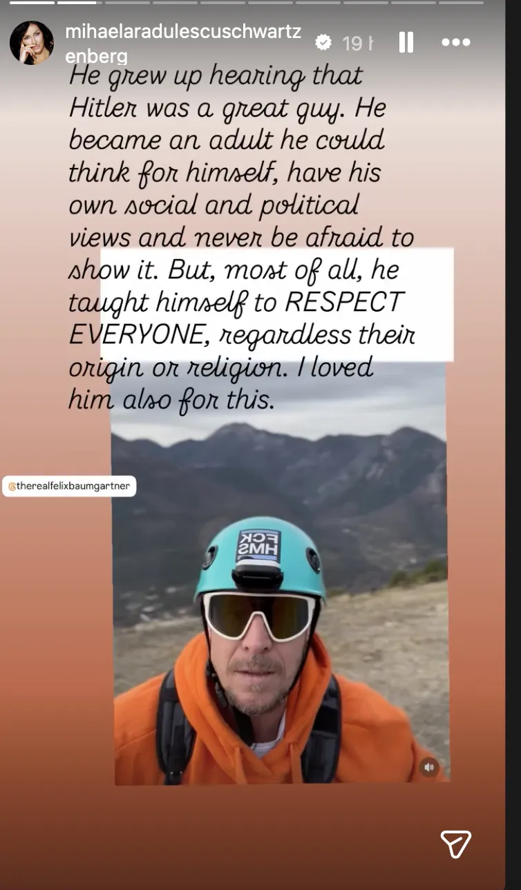 Mihaela Rădulescu despre Felix Baumgartner: „A fost educat să creadă că Hitler a fost un om bun” 2 Mihaela Rădulescu despre Felix Baumgartner: „A fost educat să creadă că Hitler a fost un om bun”