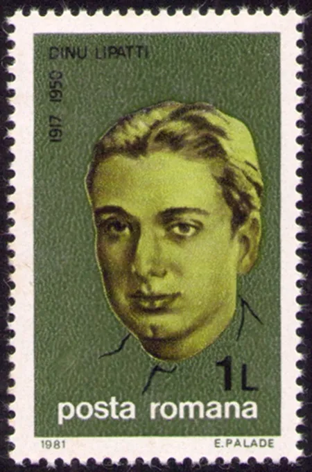 Dinu Lipatti a fost la un pas de moarte pe scenă. A cântat până nu a mai putut 4 Dinu Lipatti pe o marcă poștală comemorativă, cu valoarea nominală de 1 leu (foto: Wikipedia)