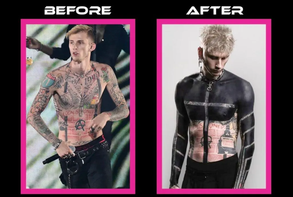 Drama ascunsă din spatele transformării lui Machine Gun Kelly. Tatuajul l-a îmbolnăvit: „Nu mai puteam să-mi mișc brațele”