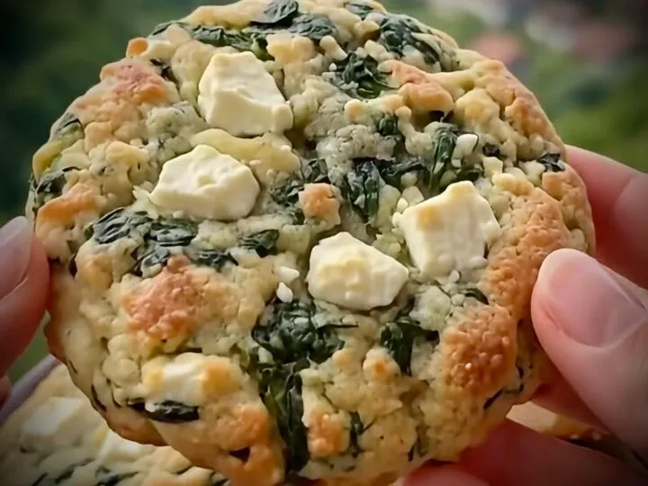 Biscuiți sărați cu feta și spanac. Rețeta grecească gata în jumătate de oră