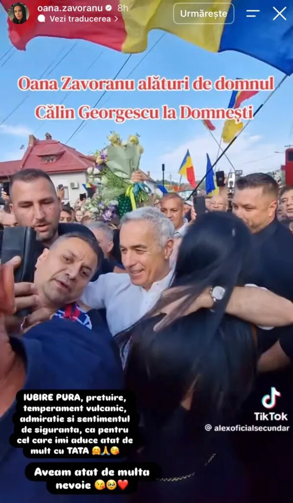Oana Zăvoranu l-a făcut bătrân pe Călin Georgescu. Moment viral la Târgul de la Domnești 3 Oana Zăvoranu l-a făcut bătrân pe Călin Georgescu. Moment viral la Târgul de la Domnești