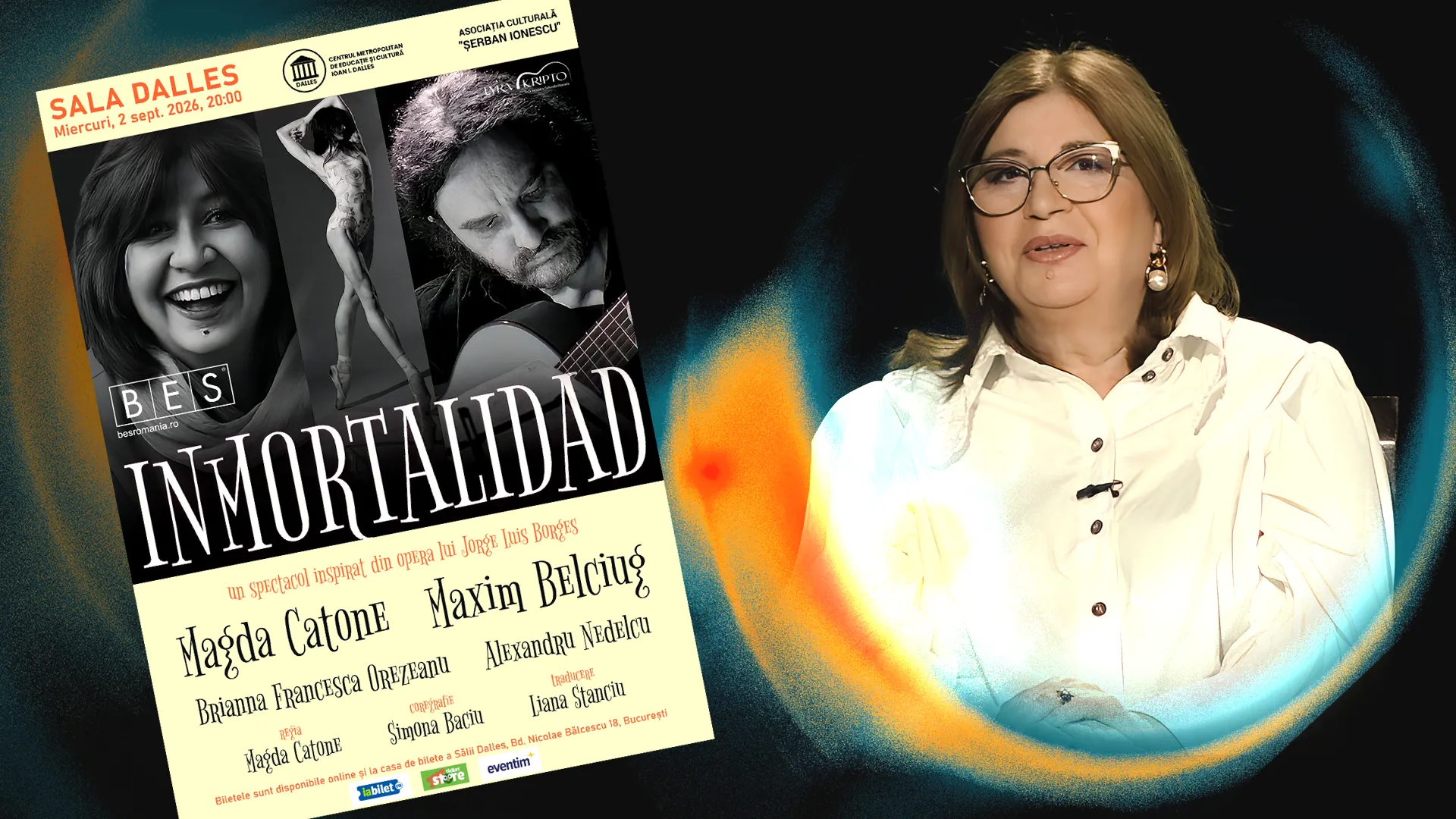 Magda Catone, regizor și actriță într-o premieră teatrală la Sala Dalles: „Inmortalidad” 2 Magda Catone, regizor și actriță în noua premieră de la Sala Dalles