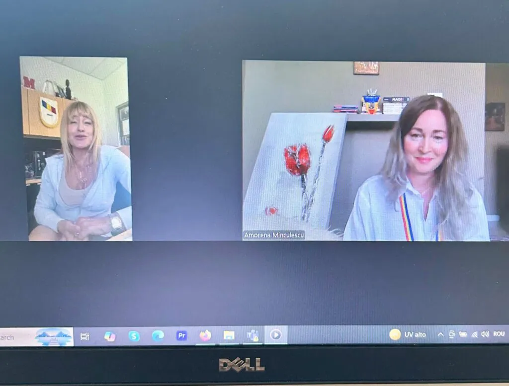 Jurnalista Amorena Minculescu transmite din Canada: „Spui perfecțiune, spui Nadia Comăneci” 2 Nadia Comăneci și Amorena Minculescu, pregătind întâlnirea de la Montreal 2026