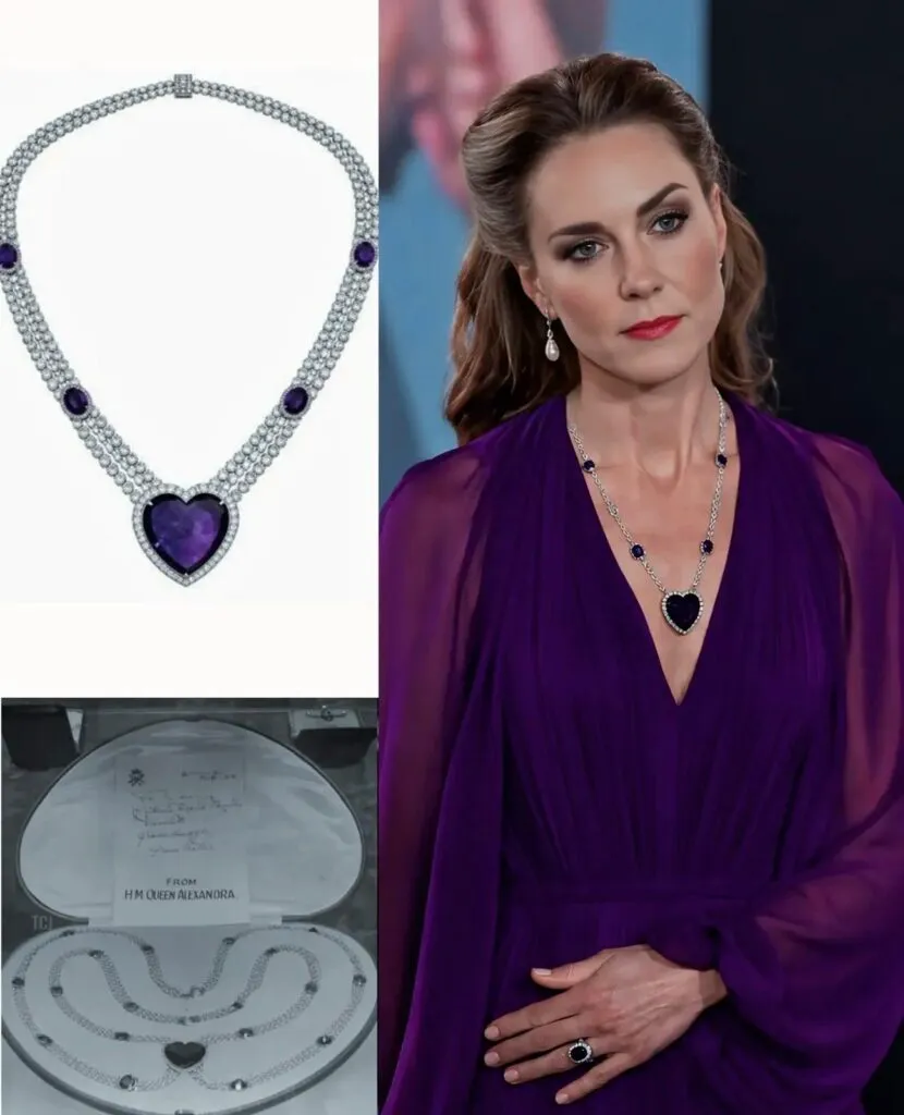 Colierul secret din tezaurul regal. Ce poartă Kate Middleton și soacra sa, Camilla, când se duc la film 2 Bijuteria secretă din tezaurul regal. Legătura dintre Kate Middleton și soacra sa, Camilla, trece de la James Bond la Tom Cruise